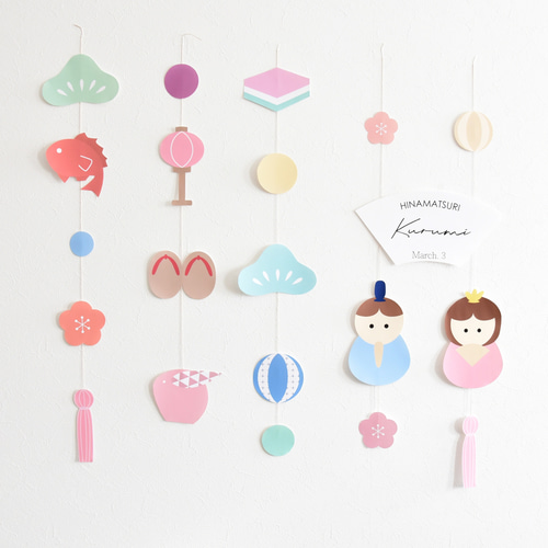 ひなまつり ガーランド ポスター 吊るし雛/ 手作りキット 雑貨・その他
