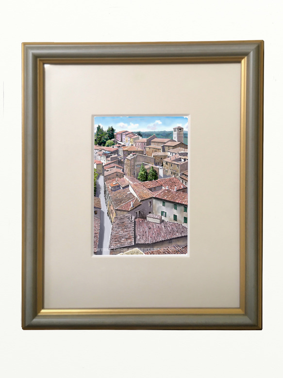 ポストカード ヨーロッパ風景画（組み合わせ自由4枚セット1.000円）No.251  イタリア　ラツィオの村 5枚目の画像