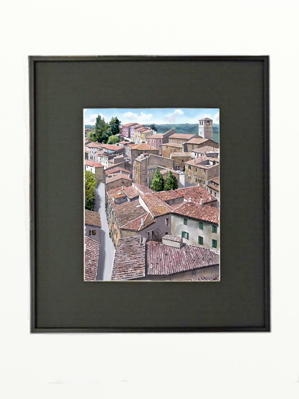 ポストカード ヨーロッパ風景画（組み合わせ自由4枚セット1.000円）No.251  イタリア　ラツィオの村 4枚目の画像