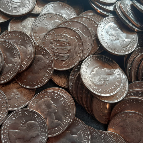 ½ New Penny / Elizabeth II 】 イギリス ハーフペニー コイン