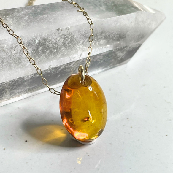 k18WGホワイトゴールド55.63ct 天然琥珀ネックレスペンダントトップ k18カンのみ 琥珀ネックレストップ