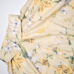 Oversized Floral Sheer Shirts (lemon yellow) シャツ イエロー カジュアル 7枚目の画像