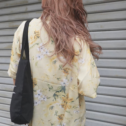 Oversized Floral Sheer Shirts (lemon yellow) シャツ イエロー カジュアル 4枚目の画像