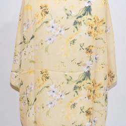 Oversized Floral Sheer Shirts (lemon yellow) シャツ イエロー カジュアル 9枚目の画像