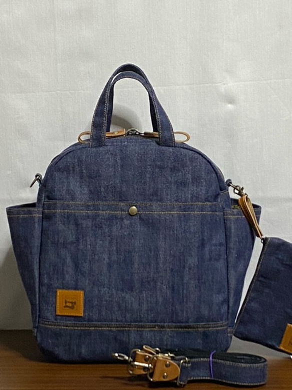 ☆ハンドメイド☆岡山デニム☆男女兼用☆4wayボストンバッグ ハンドメイド☆岡山デニム☆パッチワーク4wayボストンバッグ