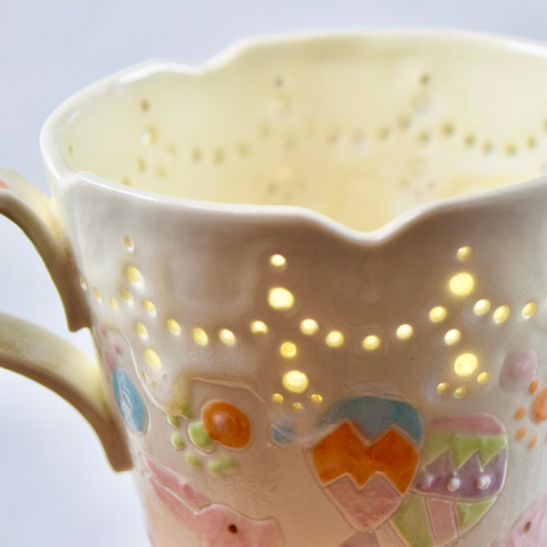 ○ うさぎさんと鳥さん風船 コップ ○ マグカップ さとうゆりな 通販 