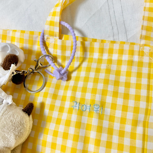 ハンガリー刺繍ギンガムチェックトートバッグ ハンガリー刺繍ギンガムチェックトートバッグ