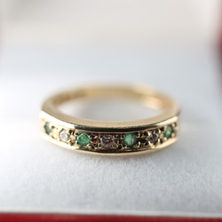 絶品 英国 ビンテージ レディース ゴールド 指輪 エメラルド 375 J149 c5b90c32c4e72372f3959208d223ef