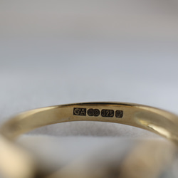 傑作 ゴールド 英国 ビンテージ アクアマリン ヴィンテージ 指輪 リング 375 ジュエリー レディース J152 9枚目の画像