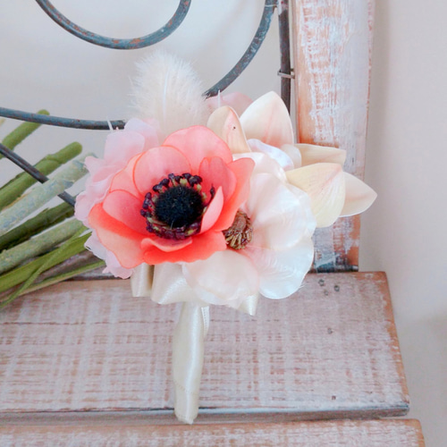 ウェディングブーケ＋ブーケトニア ウェディングブーケ（ブートニア付き）B-144 ブーケ himejyon 通販