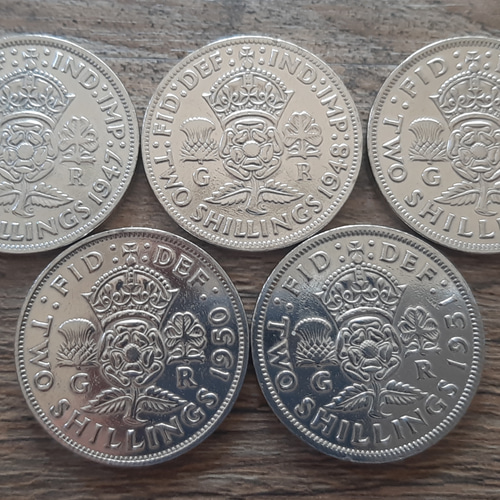 1948年 ジョージ6世 2シリング 硬貨 【美品】 ジョージ王 イギリス 2