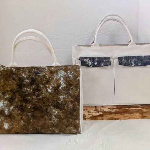 美濃和紙布×柿渋染トートバッグ トートバッグ C.M 通販 16615091