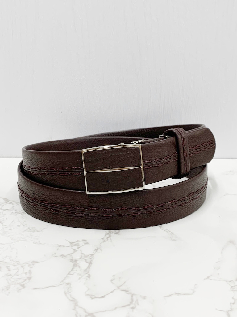 日本製　上質　高級牛革　ソフトカーフ　ベルト　３０mm幅　無双　手縫いメッシュ　フリーサイズ