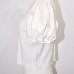 Basic Puffsleeve S/S Knit Tops (white) 半袖シャツ ホワイト 白 ガーリー 6枚目の画像