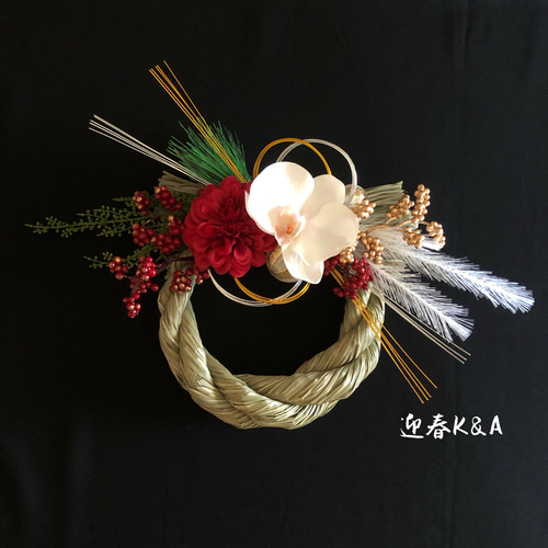 しめ縄 しめ飾り お正月飾り 胡蝶蘭 しめ縄・しめ飾り 花の髪飾りK&A