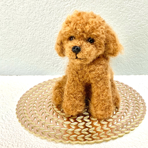 トイプードル 羊毛フェルト ぬいぐるみ 犬 置き物 送料無料 羊毛