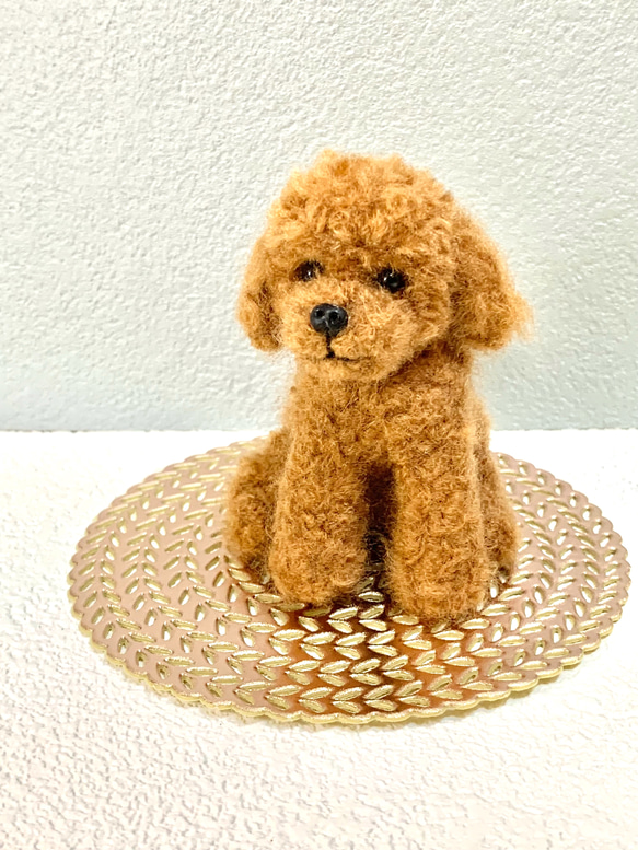 ハンドメイド？　プードル犬　ぬいぐるみ　2コセット 中古品 いつでもいっしょ♪ ふわふわ毛糸のトイプードル 犬のぬいぐるみ