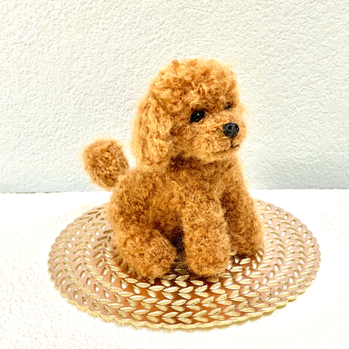 いつでもいっしょ♪ ふわふわ毛糸のトイプードル 犬のぬいぐるみ 羊毛