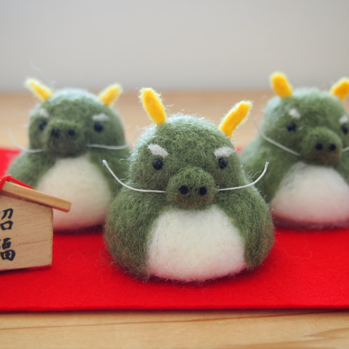 11/27まで専用】2024 お正月 干支 辰 鏡餅 羊毛フェルト 置物 鏡餅