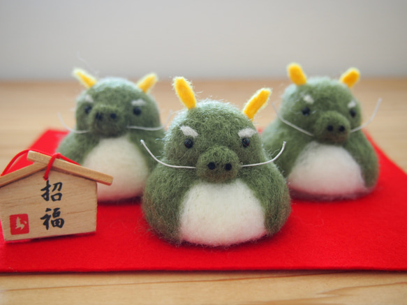 11/27まで専用】2024 お正月 干支 辰 鏡餅 羊毛フェルト 置物 鏡餅