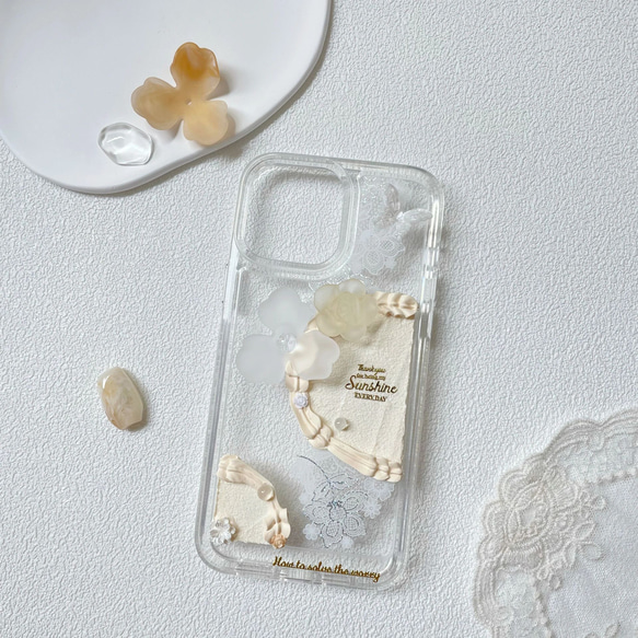 New!! スマホケース スマホリング 真珠 透明 iphoneケース オシャレ 可愛い 1枚目の画像