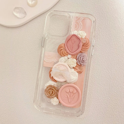 New!! スマホケース スマホリング 花柄 透明 iphoneケース オシャレ 可愛い 1枚目の画像