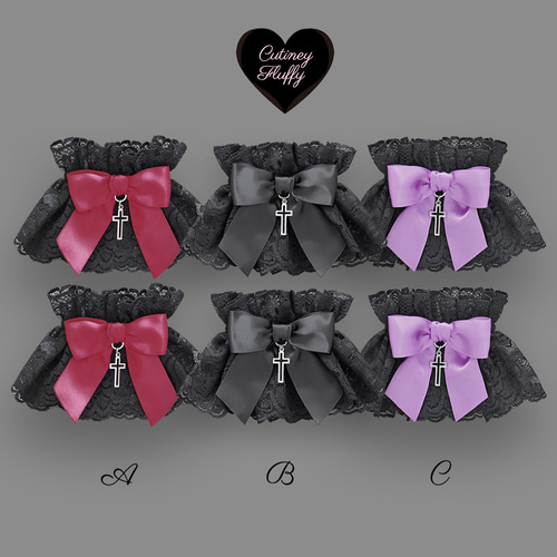 お袖留め 十字架 付けカフス 付け袖 クロスチャーム 地雷 ブラック