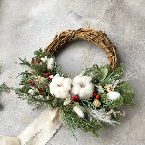 予約受付中 フレッシュグリーン クリスマスリース プリザーブド  