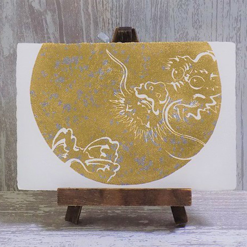 2/4まで】美品 2757 葛飾北斎 「龍図」 工芸印刷 西陣織物 日本