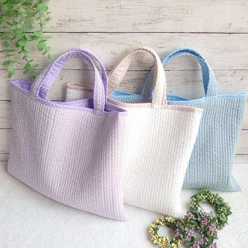 ヌビキルト*レッスンバッグ&上履き入れ/手提げバッグ/お稽古 ヌビキルト*レッスンバッグ&上履き入れ/手提げバッグ/お稽古
