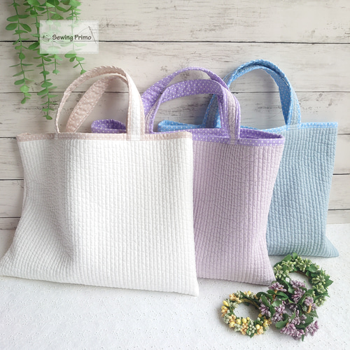 ヌビキルト*レッスンバッグ&上履き入れ/手提げバッグ/お稽古 ヌビキルト*レッスンバッグ&上履き入れ/手提げバッグ/お稽古