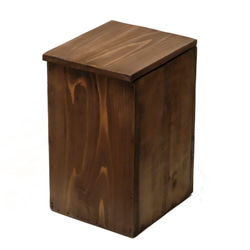 高級木製ダストボックス[MI-MI-MOKO] 2分別蓋つきゴミ箱 45リットル