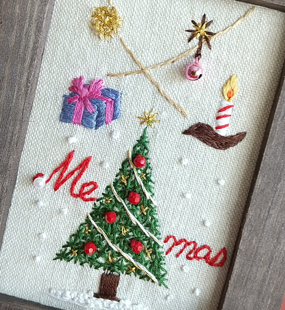 クリスマス刺繡フレーム【X07】楽しいクリスマス 5枚目の画像