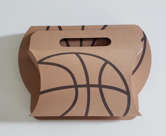 【選べるカラー】バスケットボール 取っ手付き お菓子ボックス　1枚 1枚目の画像