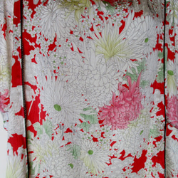 ７３７１　菊の花柄の着物で作ったベスト　＃送料無料 13枚目の画像