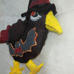 『魔女の鴉』使い魔精霊カラス　ハロウイン　こうもり　オーナメント　創作人形　プレゼント 9枚目の画像