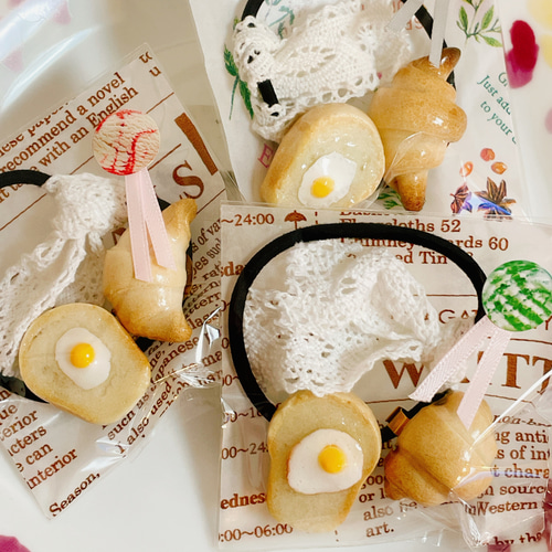 専用587*ヘアゴム(ねこ・アクア) あくねこ リボンチャーム ヘアゴム