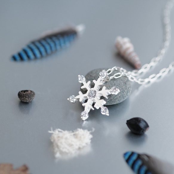 雪花結晶項鍊 925銀 Snowflake Necklace Dainty Jewelry 第1張的照片