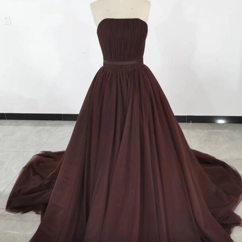 可愛い カラードレス 茶 結婚式 前撮り ポンチョ ソフトチュール A  