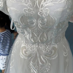 上品！有品位 ウェディングドレス 繊細レース 純白 ソフトチュール 花嫁/結婚式 7枚目の画像
