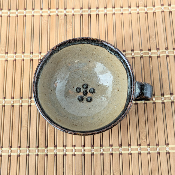 濃い色のスープカップ　【手仕事　民藝　和　陶器】 5枚目の画像