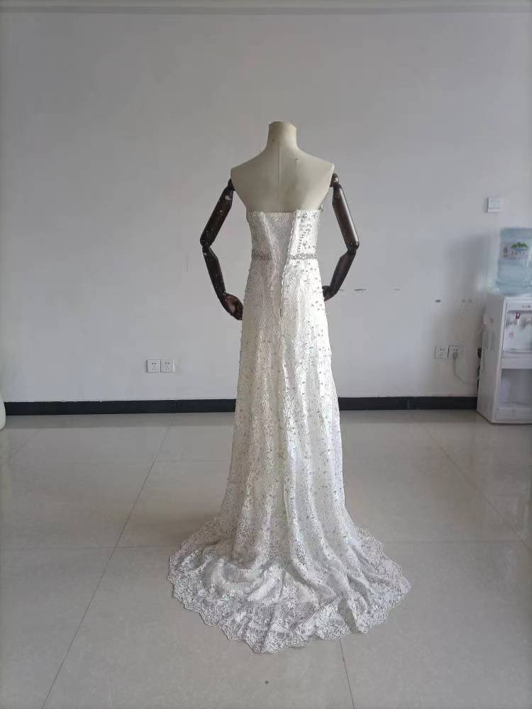 高品質！ ウェディングドレス 純白 ビジュードレス 結婚式/披露宴/花嫁/ブライズメイド