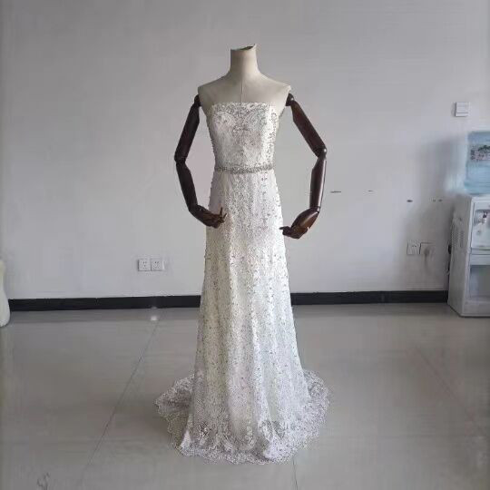 高品質！ ウェディングドレス 純白 ビジュードレス 結婚式/披露宴/花嫁/ブライズメイド