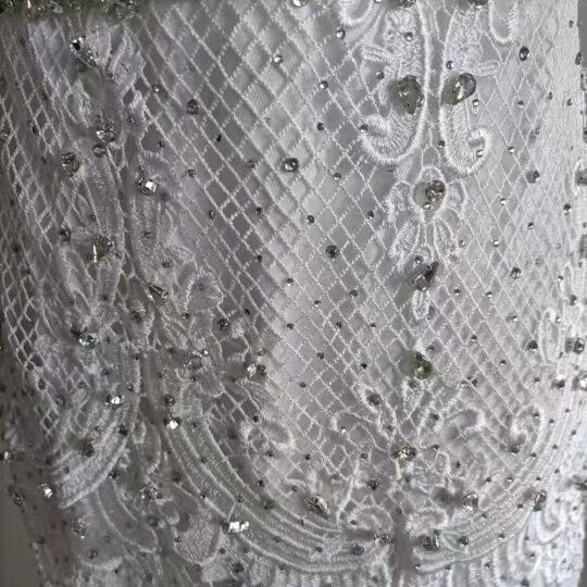 高品質！ ウェディングドレス 純白 ビジュードレス 結婚式/披露宴/花嫁/ブライズメイド