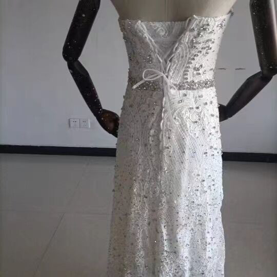 高品質！ ウェディングドレス 純白 ビジュードレス 結婚式/披露宴/花嫁/ブライズメイド