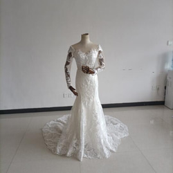 高品質！ ウエディングドレス 3D立体レース刺繍 マーメイドライン 人気上昇 結婚式/披露宴 1枚目の画像