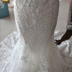 高品質！ ウエディングドレス 3D立体レース刺繍 マーメイドライン 人気上昇 結婚式/披露宴 14枚目の画像