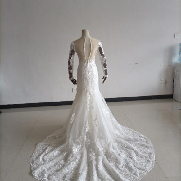 高品質！ ウエディングドレス 3D立体レース刺繍 マーメイドライン 人気上昇 結婚式/披露宴 6枚目の画像