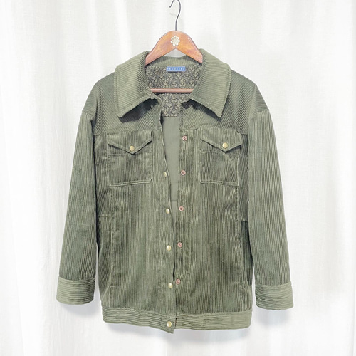 カーキ コーデュロイ ブルゾン 送料無料】コットンコーデュロイブルゾン【カーキ】 ジャケット