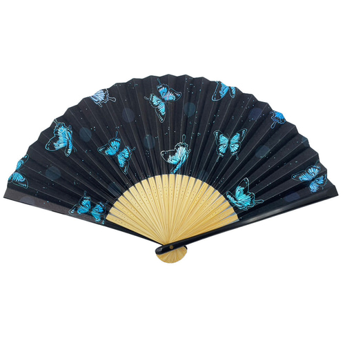 京扇子 蝶 [婦人扇子] 蓄光 暗闇・ブラックライトで光る その他